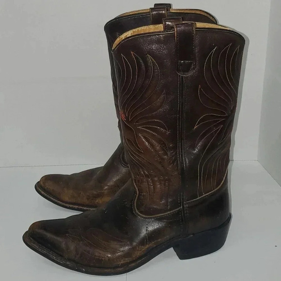 Vintage Rainbow Eagle Cowboy Boots Men's Size 9.5 EE Western Boots - Picture 6 of 16